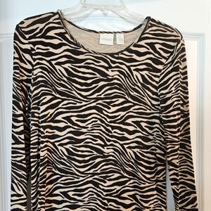 *Chico's* tiger print, tan and black, size 1, rayon & spandex
